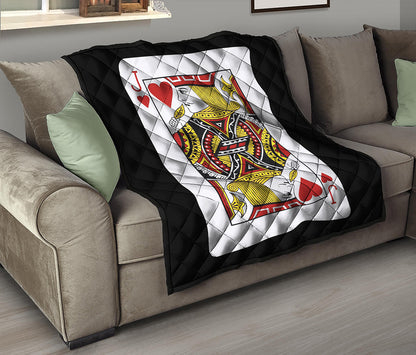 Jack Of Hearts Playing Card Print Quilt