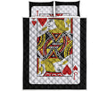 Jack Of Hearts Playing Card Print Quilt Bed Set