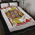 Jack Of Hearts Playing Card Print Quilt Bed Set