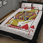 Jack Of Hearts Playing Card Print Quilt Bed Set
