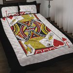 Jack Of Hearts Playing Card Print Quilt Bed Set