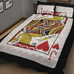 Jack Of Hearts Playing Card Print Quilt Bed Set