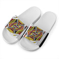 Jack Of Hearts Playing Card Print White Slide Sandals