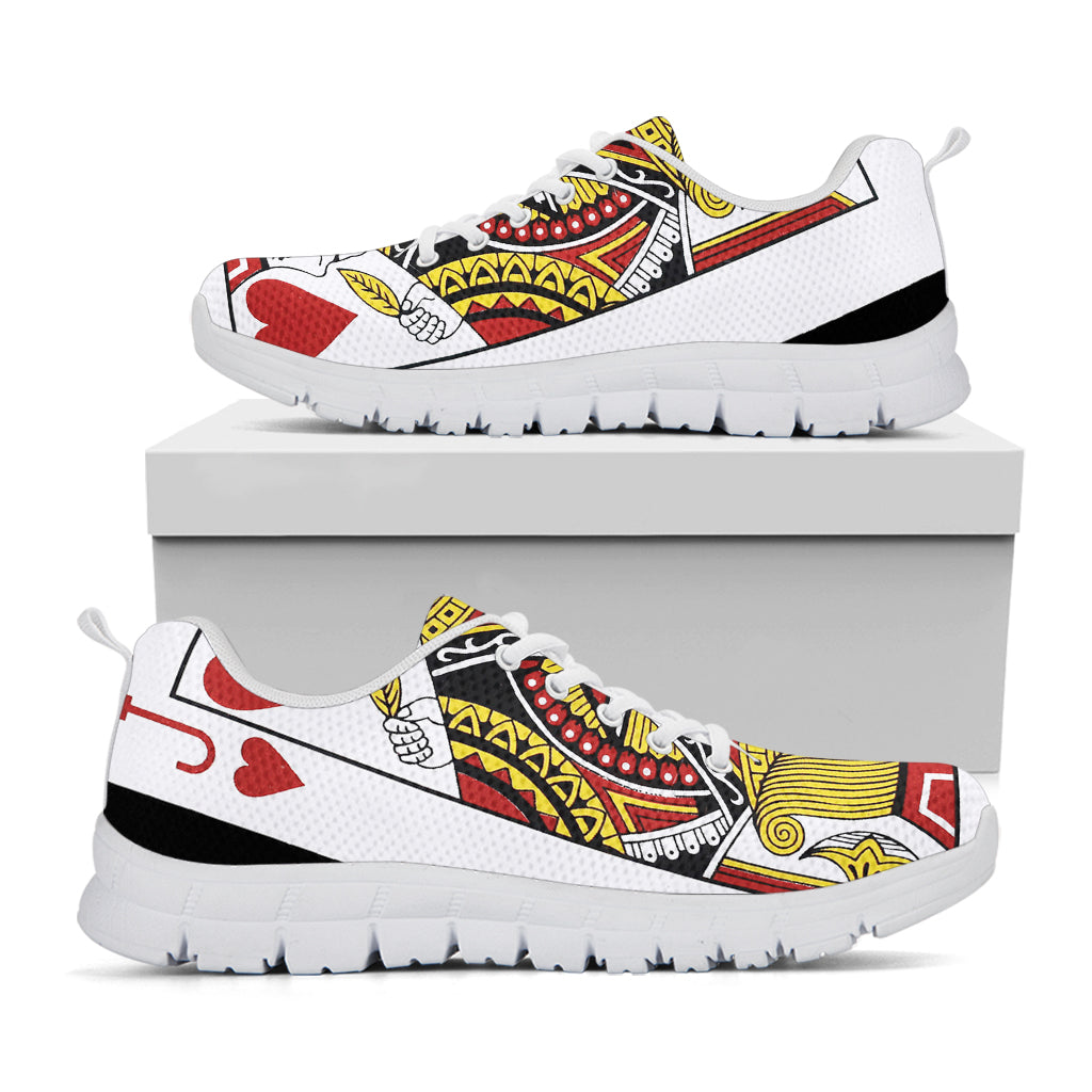 Jack Of Hearts Playing Card Print White Sneakers
