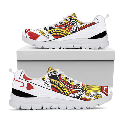 Jack Of Hearts Playing Card Print White Sneakers