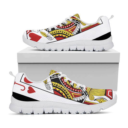 Jack Of Hearts Playing Card Print White Sneakers