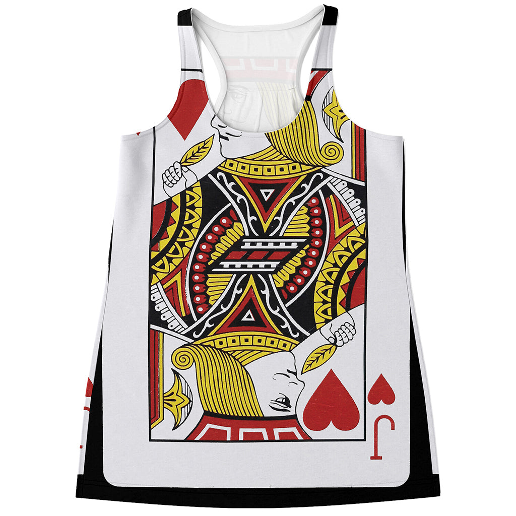 Jack Of Hearts Playing Card Print Women's Racerback Tank Top