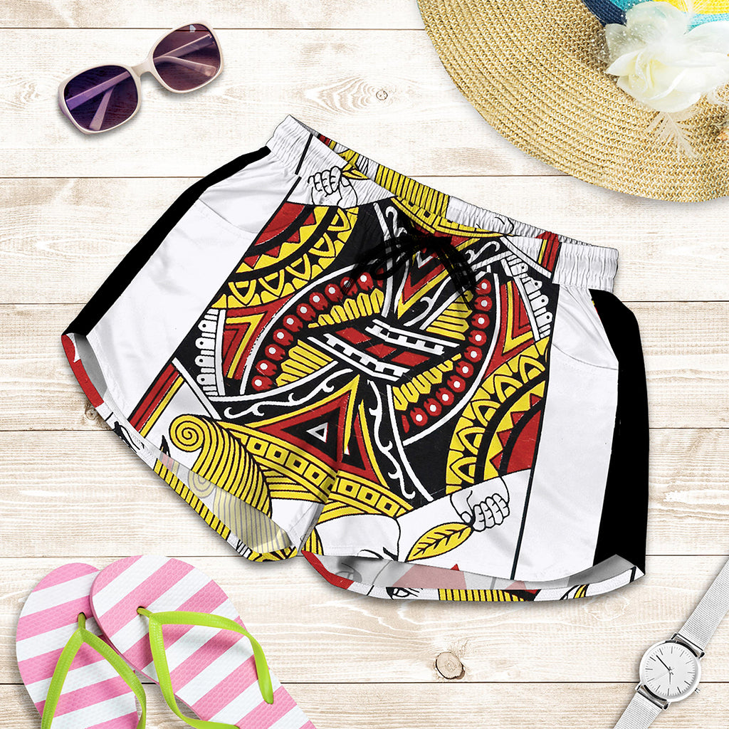 Jack Of Hearts Playing Card Print Women's Shorts