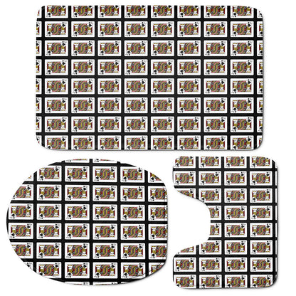 Jack Of Spades Playing Card Pattern Print 3 Piece Bath Mat Set