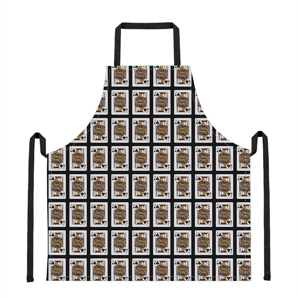 Jack Of Spades Playing Card Pattern Print Apron