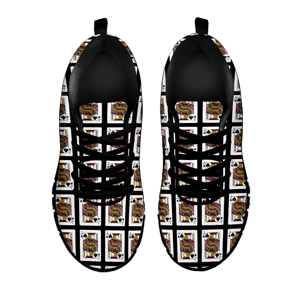 Jack Of Spades Playing Card Pattern Print Black Sneakers