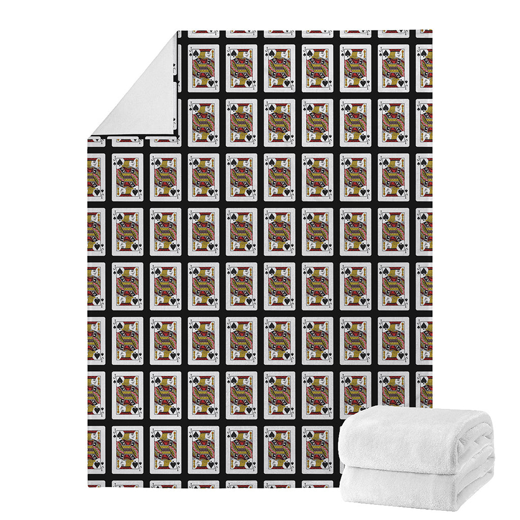Jack Of Spades Playing Card Pattern Print Blanket