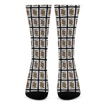 Jack Of Spades Playing Card Pattern Print Crew Socks