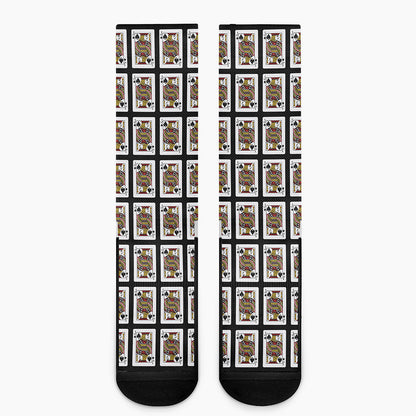 Jack Of Spades Playing Card Pattern Print Crew Socks