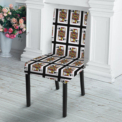 Jack Of Spades Playing Card Pattern Print Dining Chair Slipcover