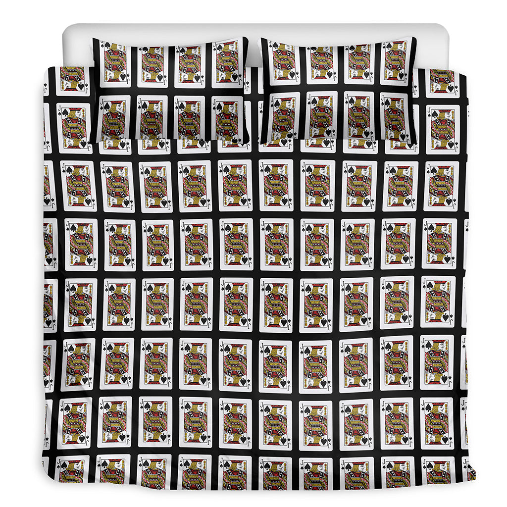 Jack Of Spades Playing Card Pattern Print Duvet Cover Bedding Set