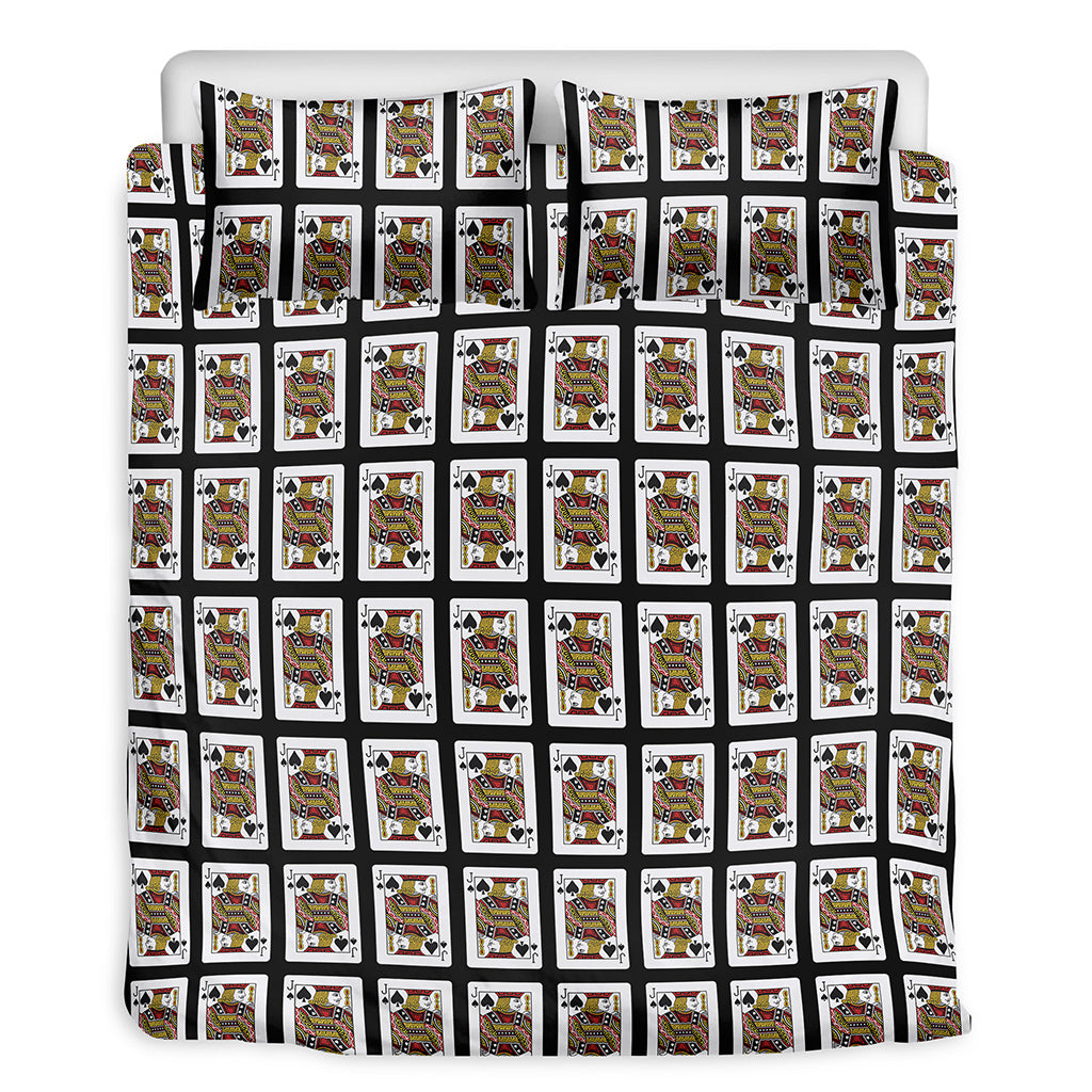 Jack Of Spades Playing Card Pattern Print Duvet Cover Bedding Set