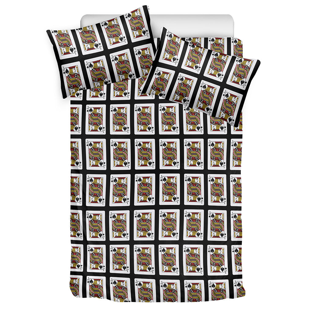 Jack Of Spades Playing Card Pattern Print Duvet Cover Bedding Set