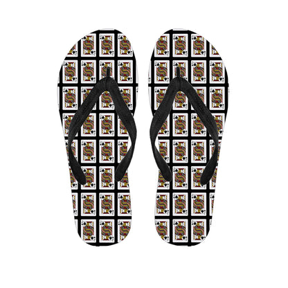 Jack Of Spades Playing Card Pattern Print Flip Flops