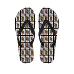 Jack Of Spades Playing Card Pattern Print Flip Flops