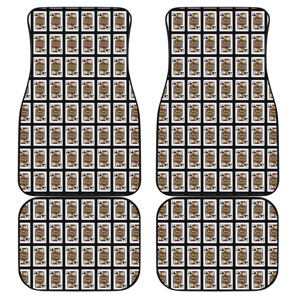 Jack Of Spades Playing Card Pattern Print Front and Back Car Floor Mats