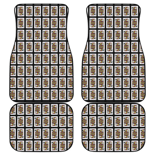 Jack Of Spades Playing Card Pattern Print Front and Back Car Floor Mats