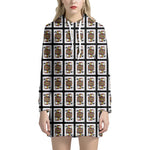 Jack Of Spades Playing Card Pattern Print Hoodie Dress