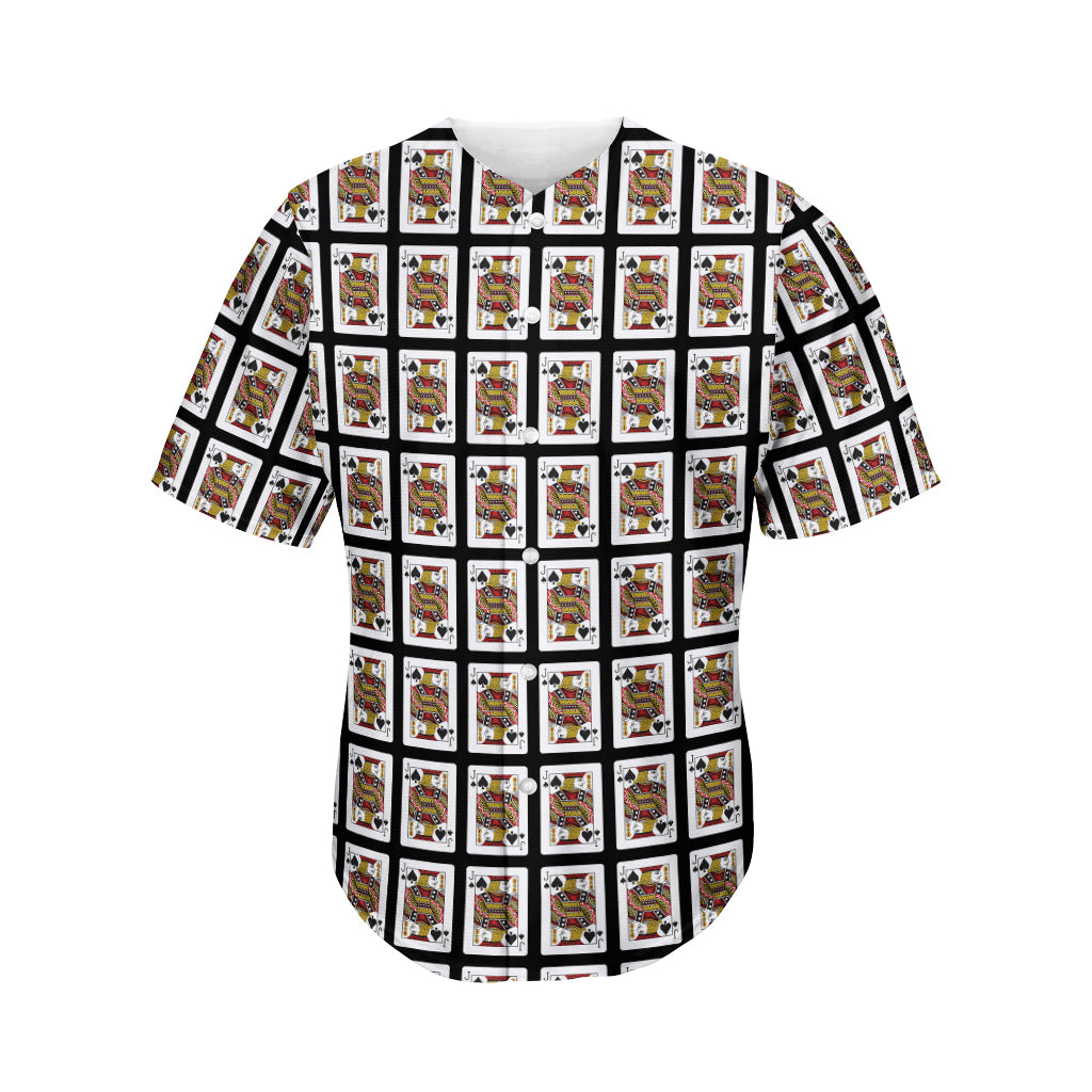 Jack Of Spades Playing Card Pattern Print Men's Baseball Jersey