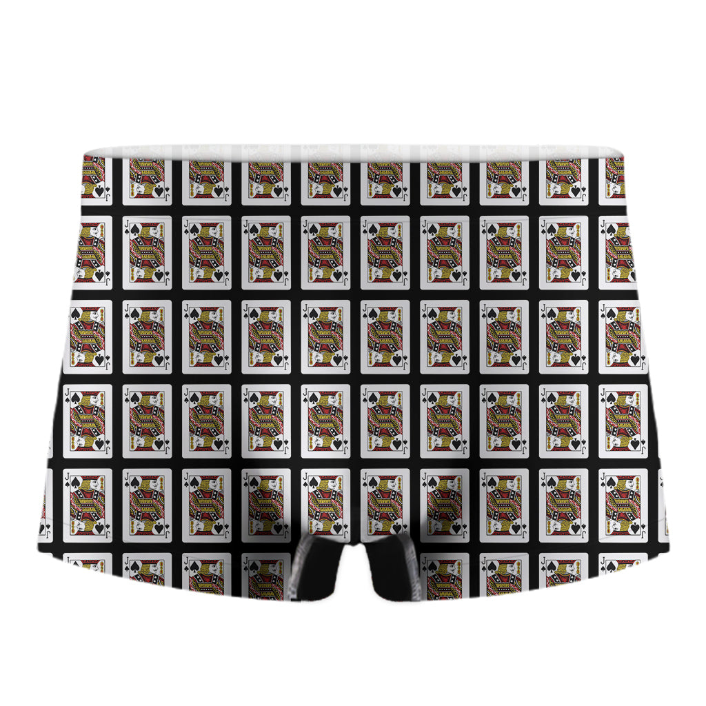 Jack Of Spades Playing Card Pattern Print Men's Boxer Briefs