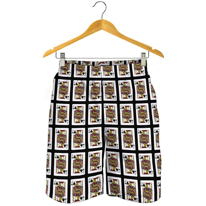 Jack Of Spades Playing Card Pattern Print Men's Shorts