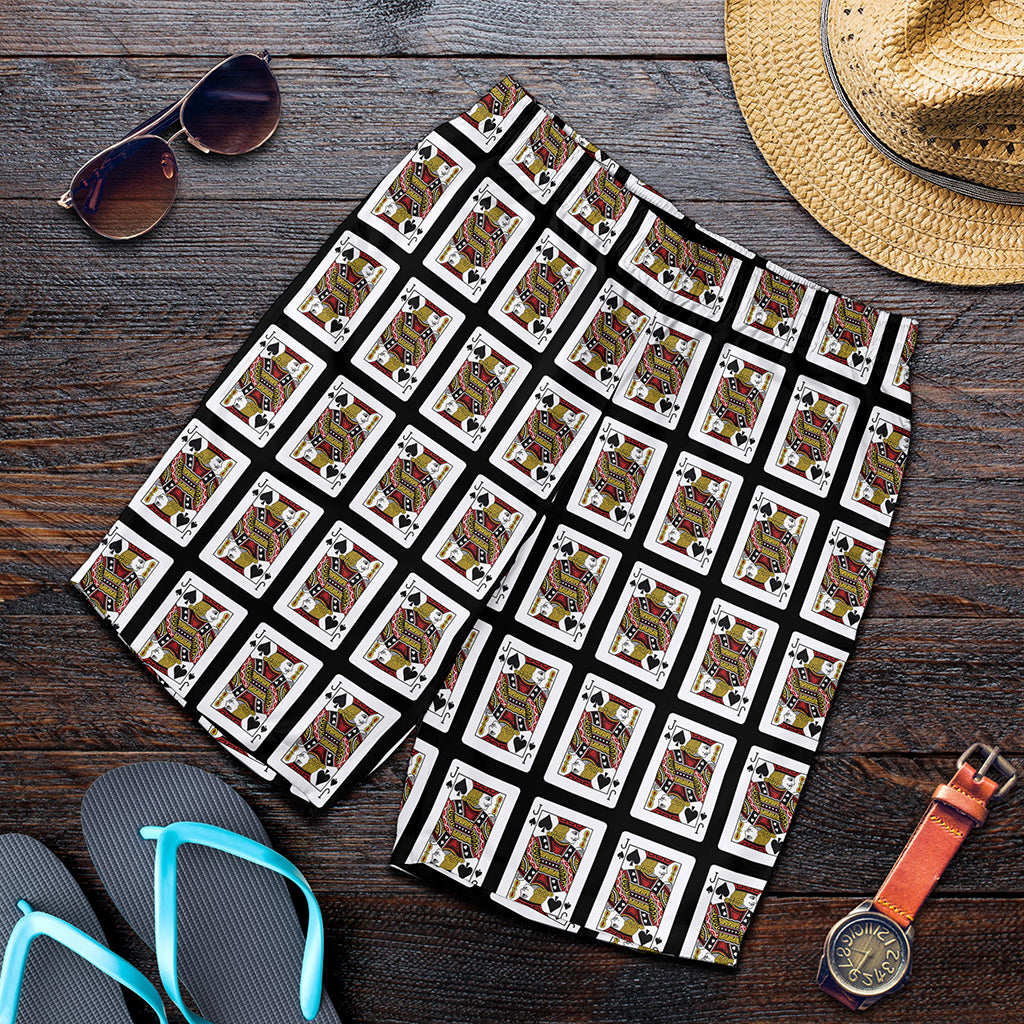 Jack Of Spades Playing Card Pattern Print Men's Shorts
