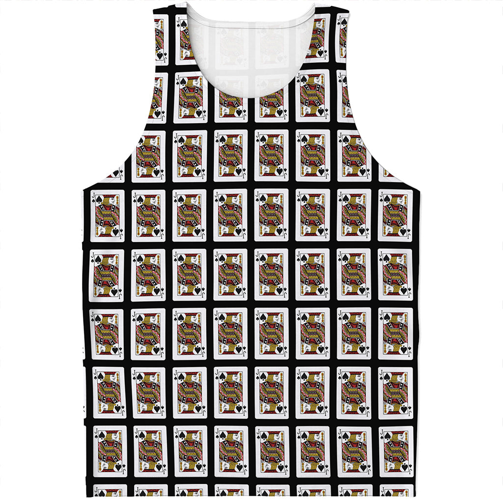Jack Of Spades Playing Card Pattern Print Men's Tank Top