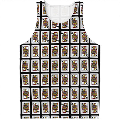 Jack Of Spades Playing Card Pattern Print Men's Tank Top