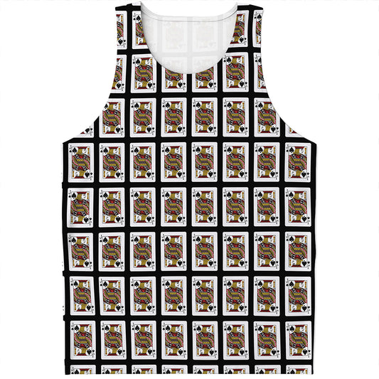 Jack Of Spades Playing Card Pattern Print Men's Tank Top
