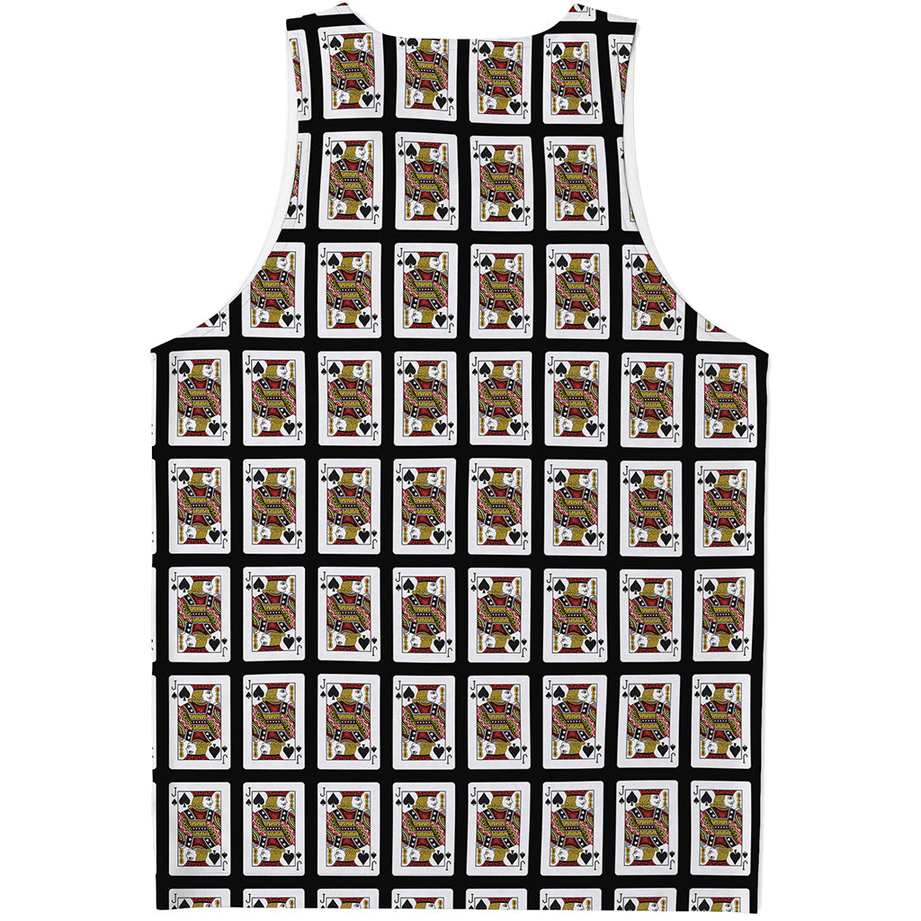 Jack Of Spades Playing Card Pattern Print Men's Tank Top