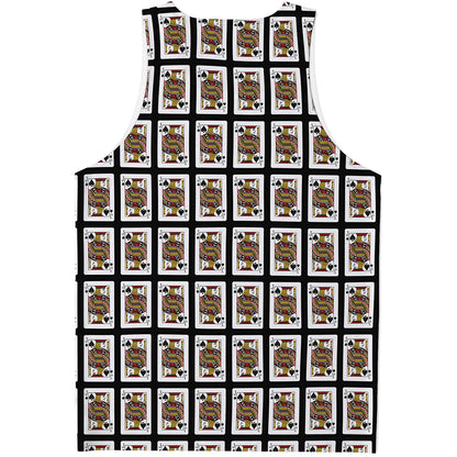 Jack Of Spades Playing Card Pattern Print Men's Tank Top