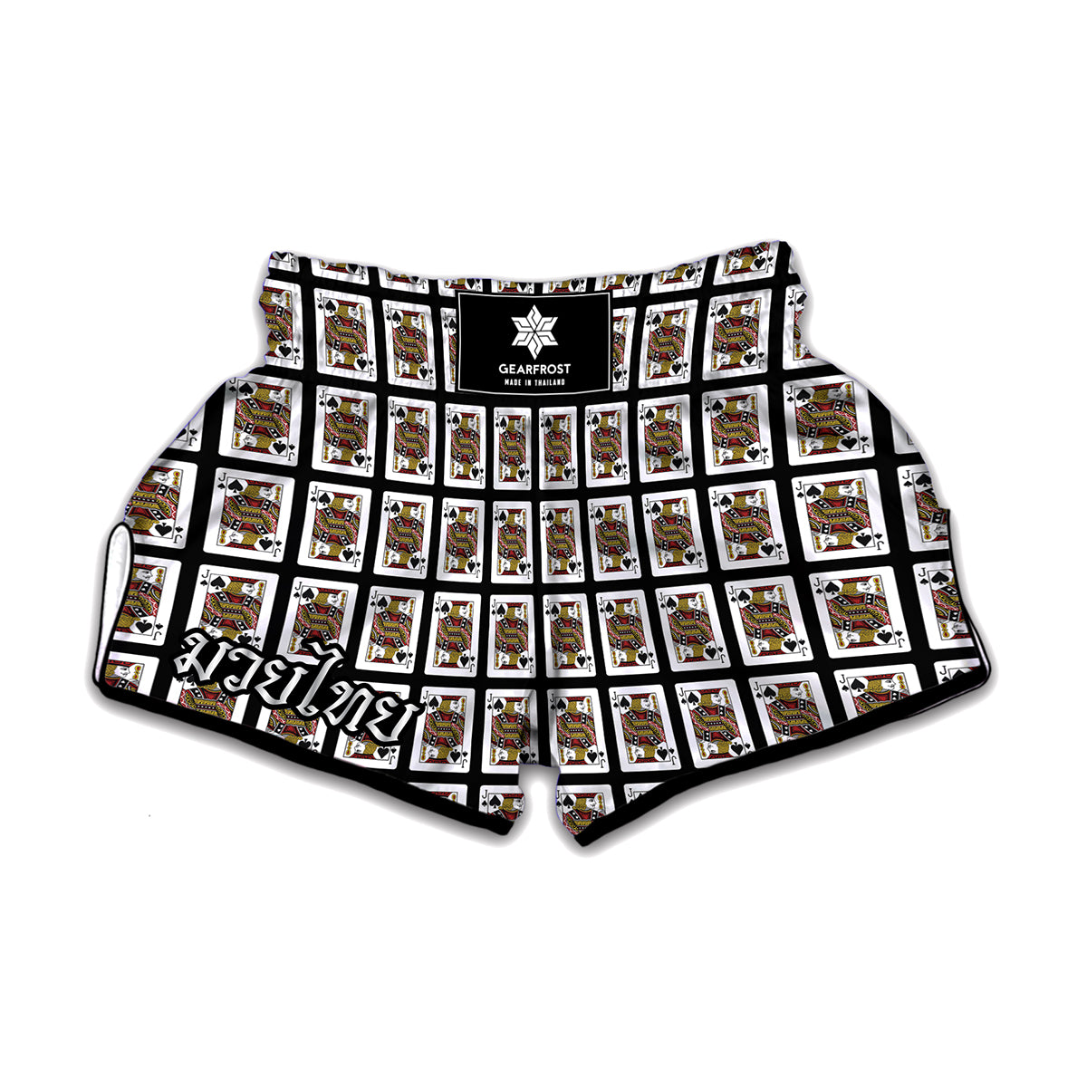 Jack Of Spades Playing Card Pattern Print Muay Thai Boxing Shorts