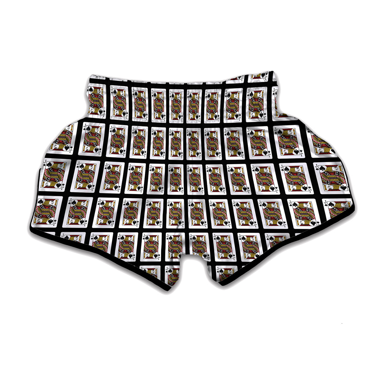 Jack Of Spades Playing Card Pattern Print Muay Thai Boxing Shorts