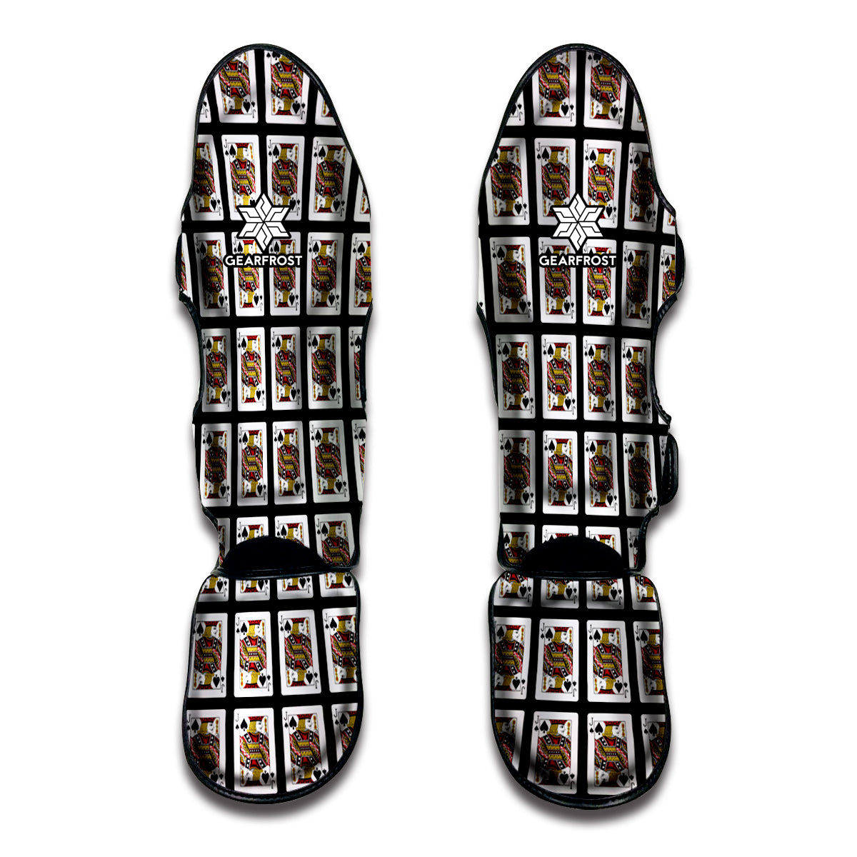 Jack Of Spades Playing Card Pattern Print Muay Thai Shin Guard