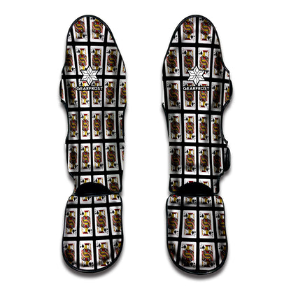 Jack Of Spades Playing Card Pattern Print Muay Thai Shin Guard