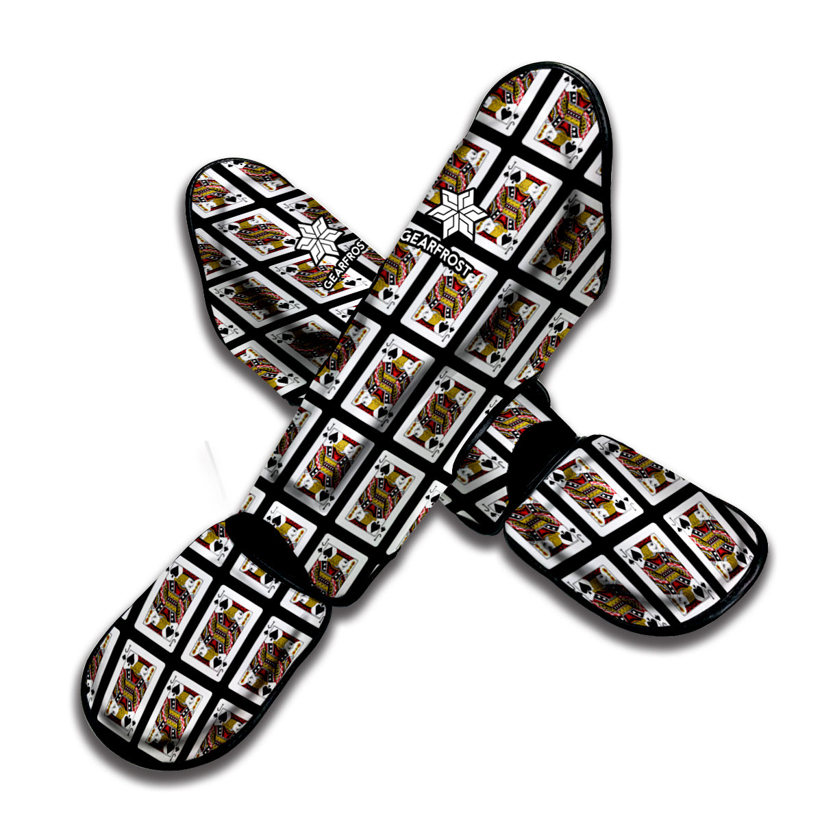 Jack Of Spades Playing Card Pattern Print Muay Thai Shin Guard