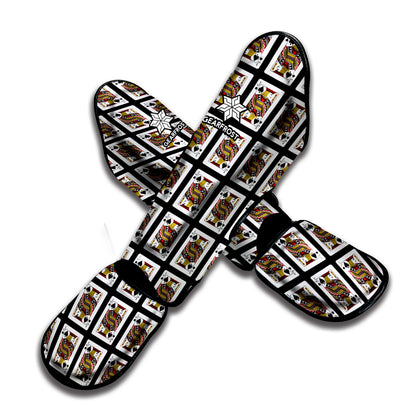Jack Of Spades Playing Card Pattern Print Muay Thai Shin Guard