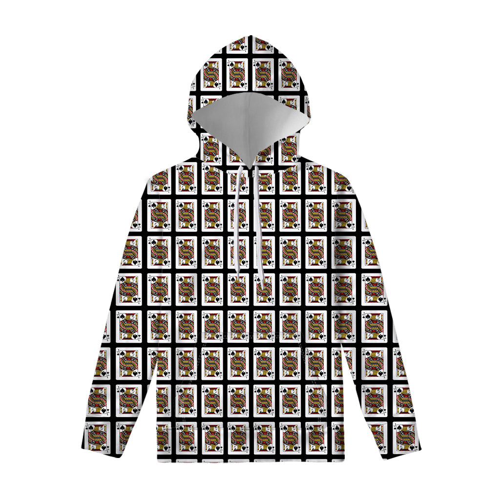 Jack Of Spades Playing Card Pattern Print Pullover Hoodie