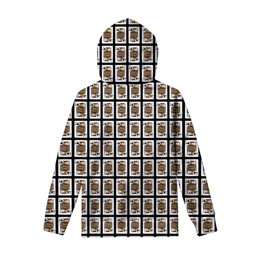 Jack Of Spades Playing Card Pattern Print Pullover Hoodie