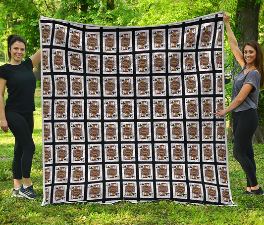 Jack Of Spades Playing Card Pattern Print Quilt