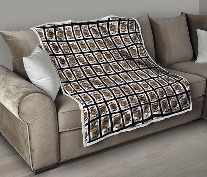 Jack Of Spades Playing Card Pattern Print Quilt