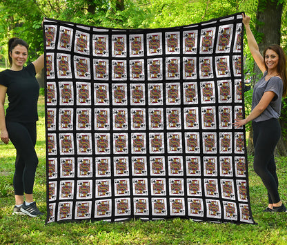 Jack Of Spades Playing Card Pattern Print Quilt