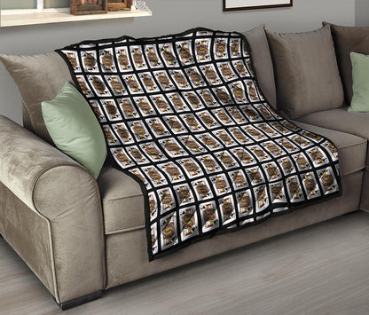 Jack Of Spades Playing Card Pattern Print Quilt