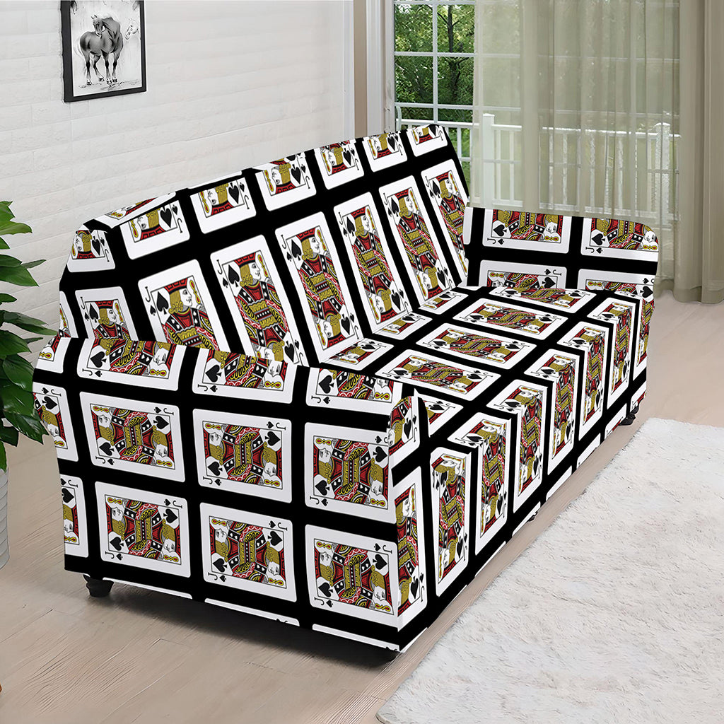 Jack Of Spades Playing Card Pattern Print Sofa Cover