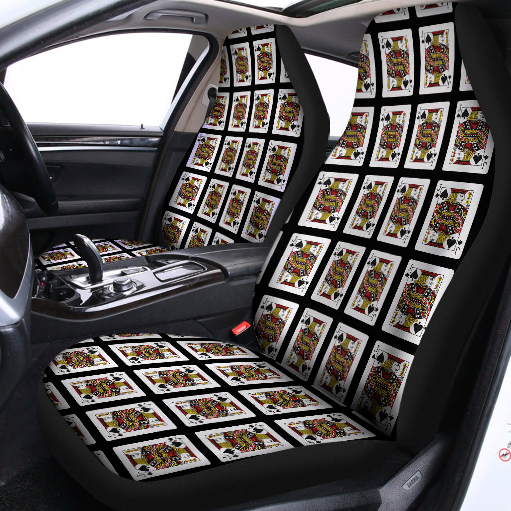 Jack Of Spades Playing Card Pattern Print Universal Fit Car Seat Covers